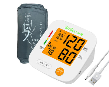 Konsung SmileCare Tonometer Arm Electronic Blood Pressure Monitor Digital LCD Sphygmomanometer Pulse Meter BP for MAP Adults Use