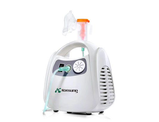 Konsung 220V Air-compressing Nebulizer Atomizer for Kids Adults Babies, Upgraded Compressor System with Tubing Mouthpiece Mask Kit - Powered by www.SmileCareHealth.com