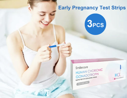 Pregnancy Test Strips, 3-Count Individually Wrapped Pregnancy Strips, Early Home Detection Pregnancy Test Kit, Clear HCG Test Results
