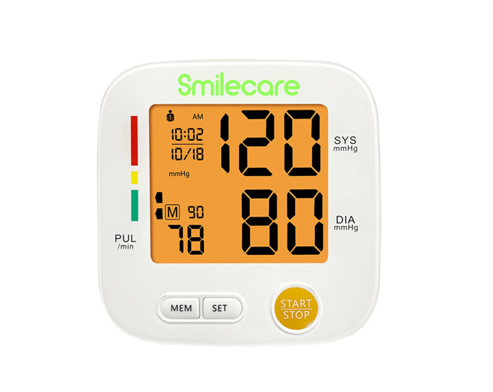 Konsung SmileCare Tonometer Arm Electronic Blood Pressure Monitor Digital LCD Sphygmomanometer Pulse Meter BP for MAP Adults Use - Powered by www.SmileCareHealth.com